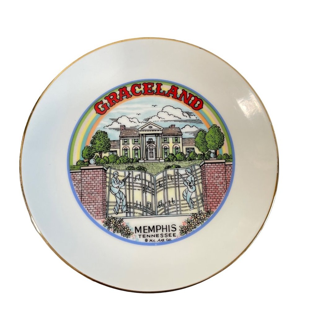 MC Art Co. Graceland Memphis Tennessee Porcelain Souvenir‎ Elvis Presley